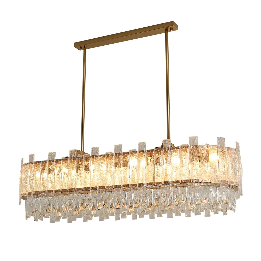 

YOOGEE Gold Led Chandelier Steel Cable Hanging Lights Living Room Glass Shade Lobby Hall Lamp Fixtures For Dinning Room E14 Base