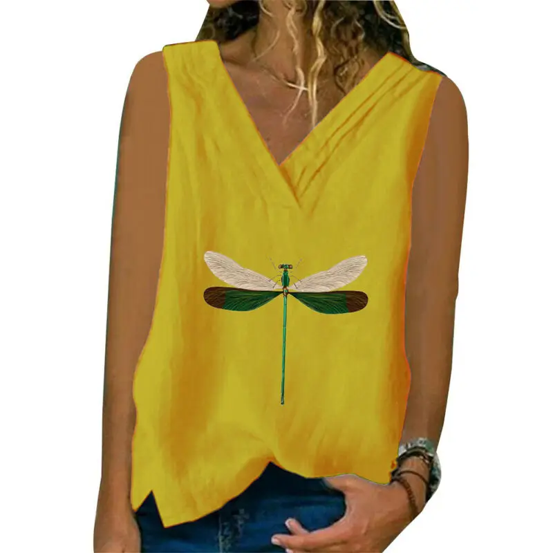 

Womens Sleeveless T-Shirt Cami Vest Tops Ladies Loose Casual Tank Tops Size 8-18