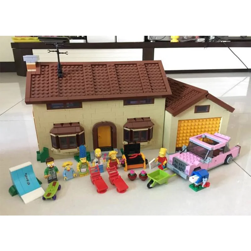 83005-2580pcs LPblocks King Bricks 16005 16004 Kwik E Mart, набор строительных блоков для дома Симпсоны, 71006 71016, киноархитектура, детские игрушки, подарок - Цвет: 83005-2580pcs