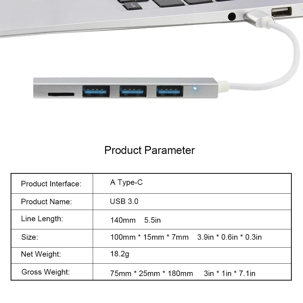 Мульти USB C концентратор 3 порта с TF кард ридер порт 0 Тип 1 переходник разветвитель