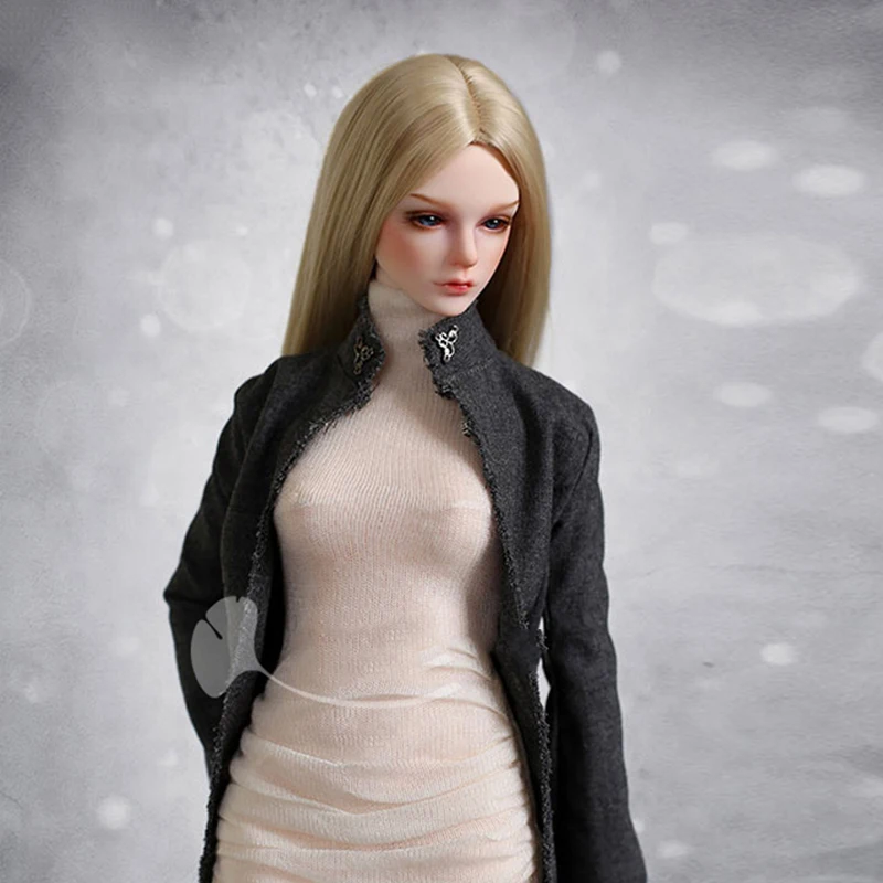 Allaosify синтетические волосы Длинные прямые BJD парик для кукол серебристо-серый