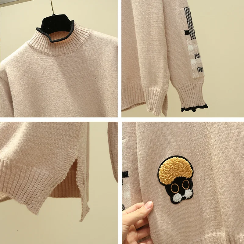 Полученная женская одежда 2019 Новый корейский стиль Trui безусловный свободный