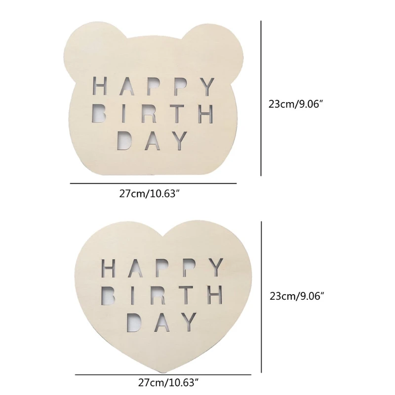 Fotomat&oacute;n de fiesta de cumplea&ntilde;os para ni&ntilde;os y ni&ntilde;as, accesorios de fotograf&iacute;a de madera para fiesta de cumplea&ntilde;os, suministros de decoraci&oacute;n para Baby Shower-4