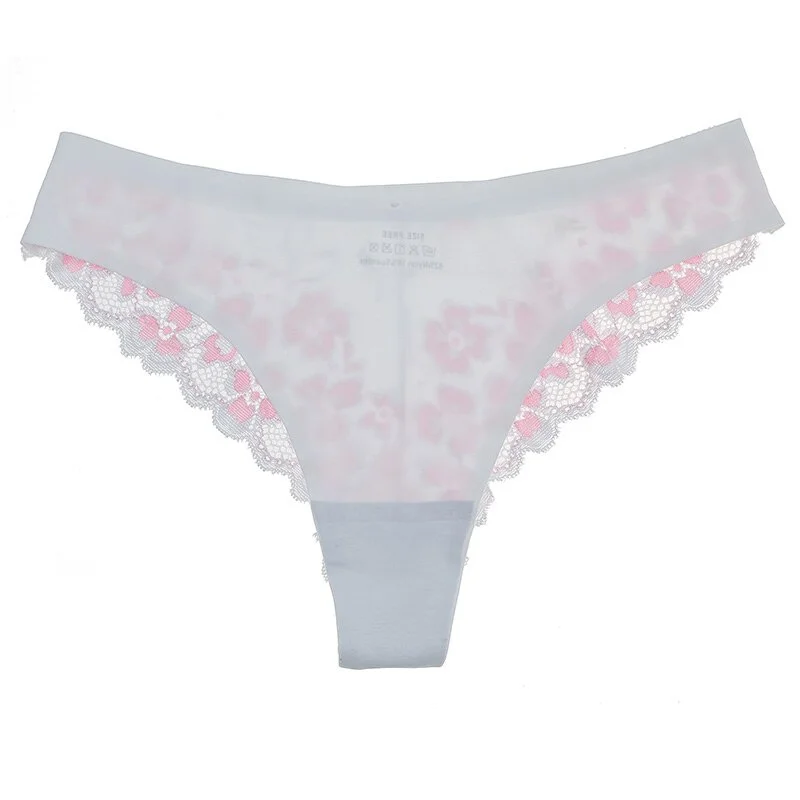 

Women Lace Panties Sexy Low-waist Briefs Female Thong Floral Embroidery Underwear T-back Transparent G String Underpant Lingerie