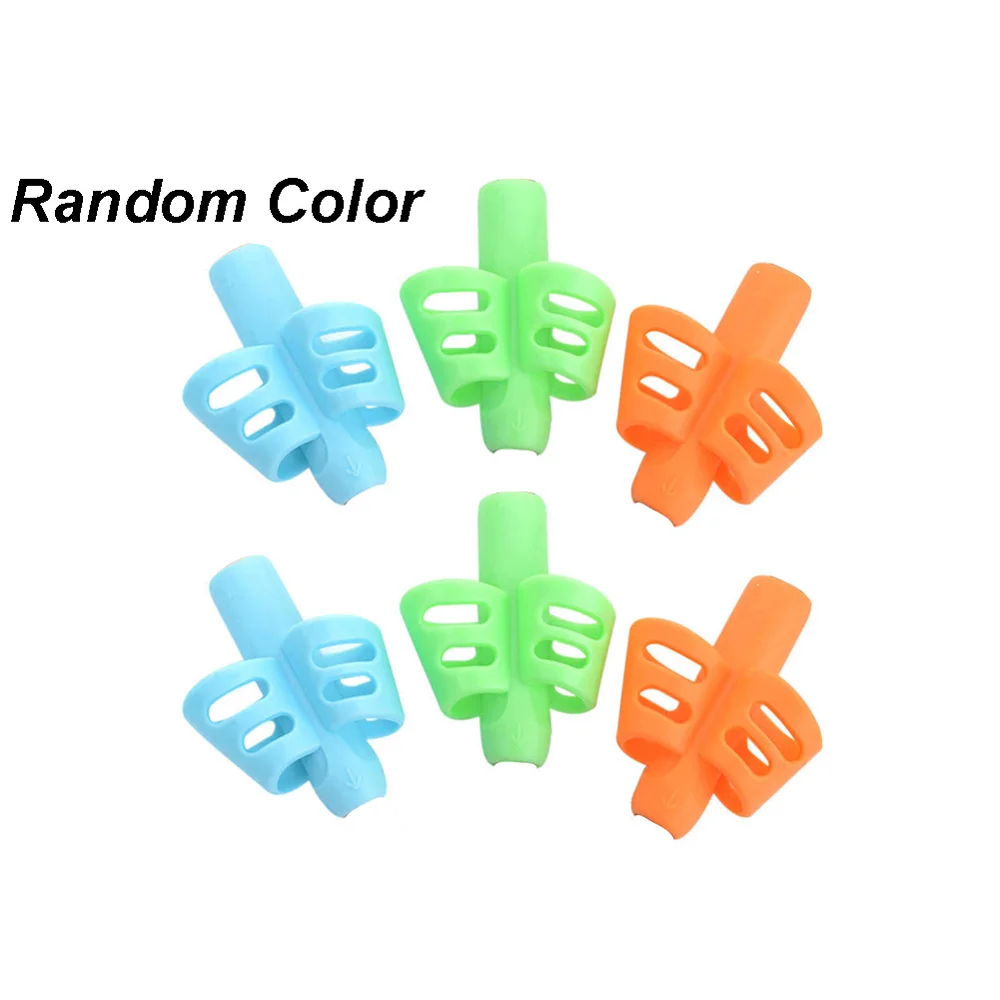 random color 6 pcs 3 шт./компл. детей карандашница Силиконовые Детские Обучающие инструмент для написания письма сцепление устройство для коррекции положения пальцев канцелярские принадлежности - Цвет: random color 6 pcs