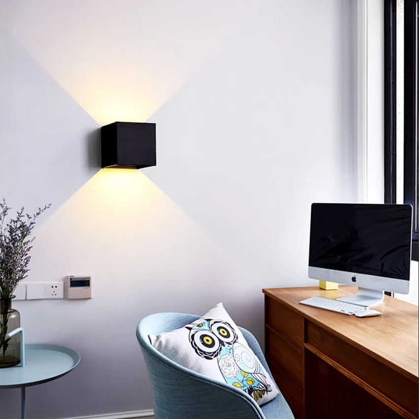 Настенный светодиодный светильник в скандинавском стиле алюминиевые комнатные