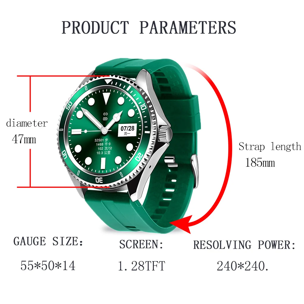 

TROZUM Luxury Men Women Z69 Smart Watch HD Full Round Screen Bluetooth Call Vintage Smartwatch Music Playback Sports Band