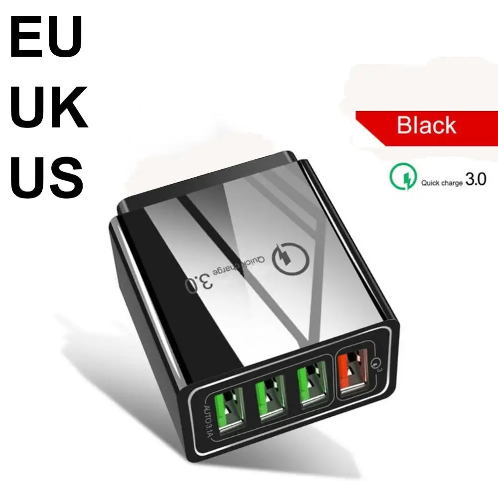 Штепсельная Вилка EU/US USB зарядное устройство Быстрая зарядка 3 0 для телефона