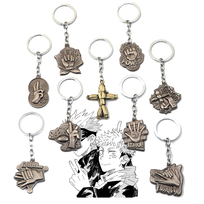 

Jujutsu Kaisen Anime Keychains Metal Chaveiro Yuji Itadori Fushiguro Megumi Keyrings car Key Chain Jewelry llaveros