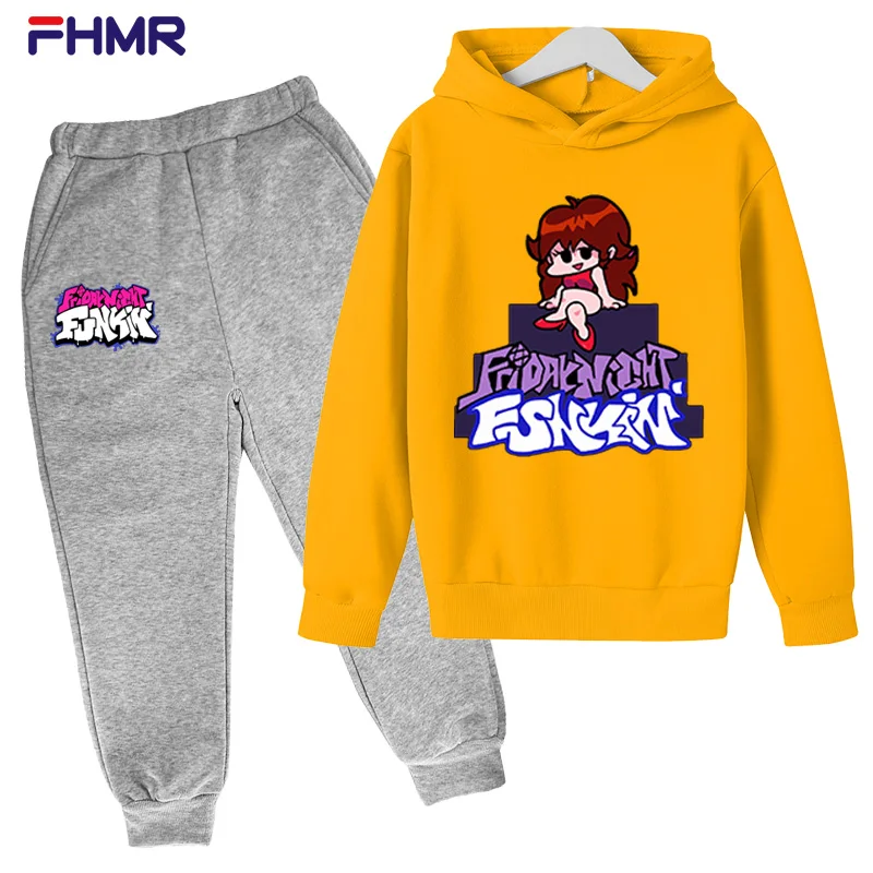 

Children's Sets Friday Night Funkin Kids Hoodies + Pants Two Piece Hooded Sweatshirts Suits Children's Tracksuit Spring Autumn