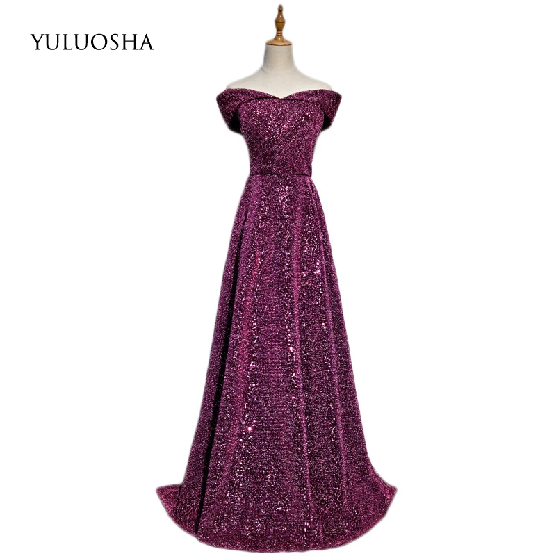 YULUOSHA/Новое поступление Модное длинное вечернее платье без рукавов с вырезом