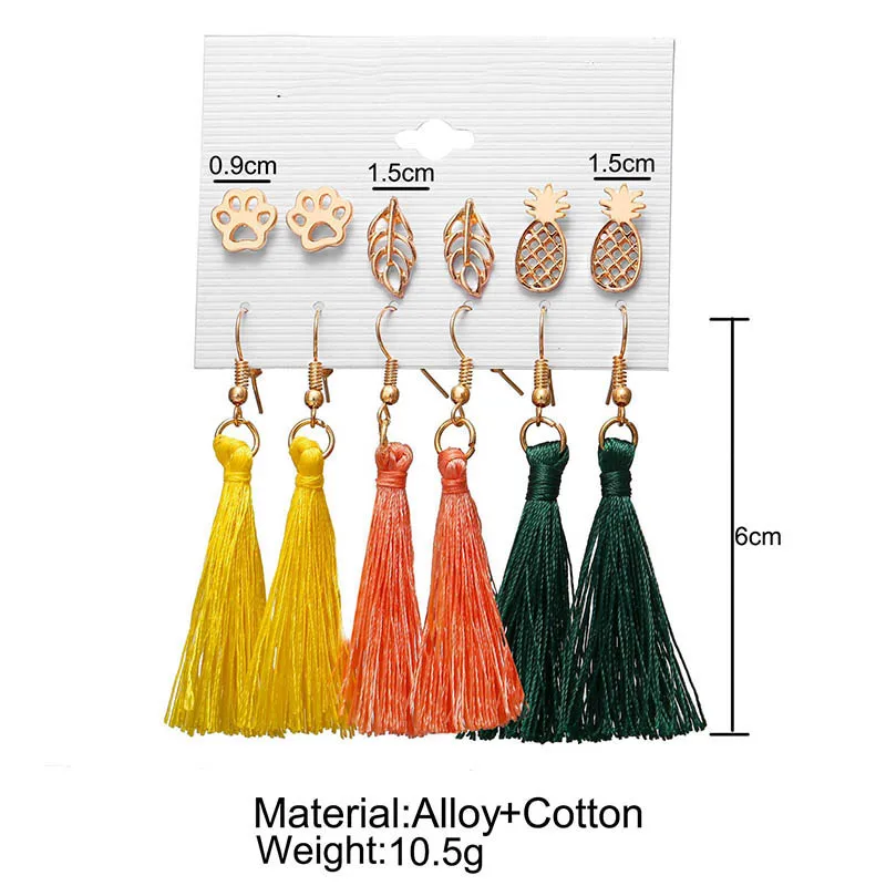 

New Fashion Long Tassel Pendant Earrings For Women Multi Colors Styles Alloy Crystal Feather Earrings For Female Jewelry Gift