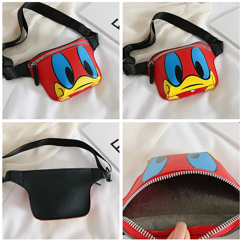 

New Child Waist Bag Trend Leather Girl Fanny Pack Belt Bags High Quality Mini Kid Waist Packs Cartoon Shoulder Crossbody Bag