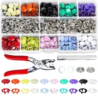 100200pcs 9 5mm metal sewing buttons hollowsolid prong press studs snap fasteners for installing clothes bags plier tool