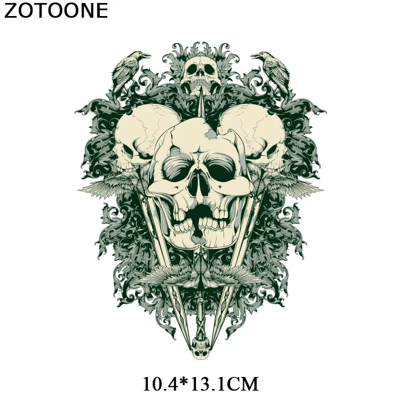 ZOTOONE Утюг на теплопередачи патчи для одежды Череп нашивки в виде животных DIY полосы аппликация на футболку на заказ стикер E - Цвет: ZT1421