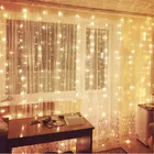 Светодиодный ная гирлянда-сосулька 4*2,5 м, светящаяся гирлянда-занавеска, звездная гирлянда, светсветильник льник для праздника вечерние, украшение для стен дома, мерцасветильник