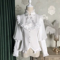 original new lolita japanese princess style shirt harajuku long gigot sleeves chiffon tops bowknot lace sweet blouse for women