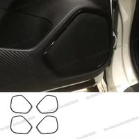 lsrtw2017 carbon fiber abs car door sound frame trims for honda fit 2014 2015 2016 2017 2018 2019 3 jazz speaker decoration