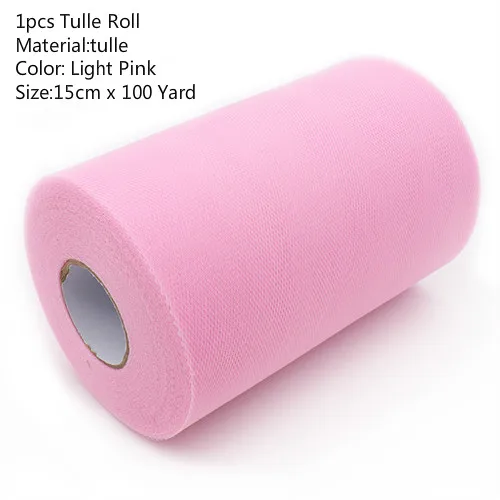 100Yard Light Pink Фатиновая юбка-пачка в рулоне, 15 см, 100 ярдов, сделай сам подарочная упаковка для дня рождения, вечеринки, Рождества, свадьбы, для детей - Color: 100Yard Light Pink
