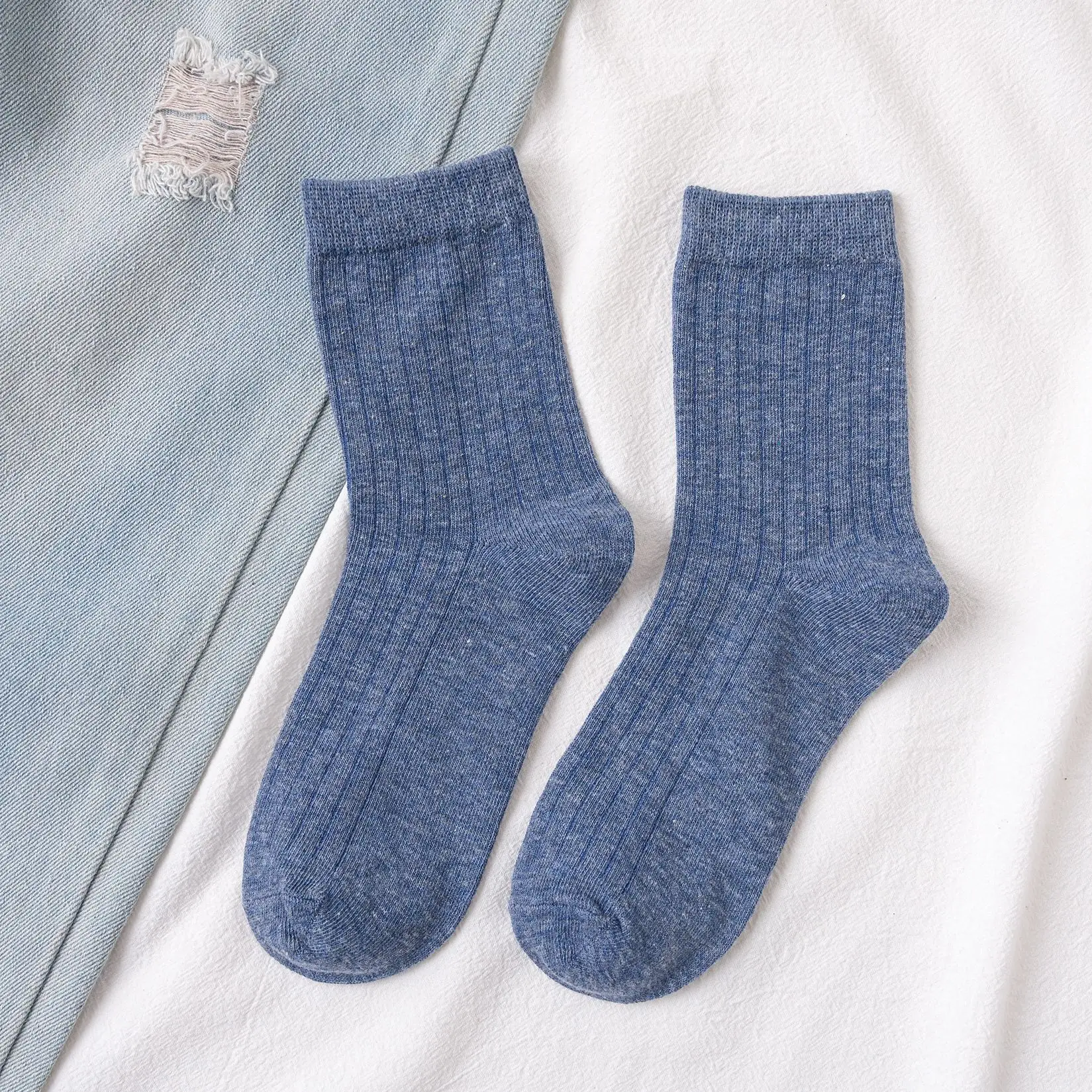 

Female Solid Color Athletic High Ankle Socks Fashion Multicolor Winter Autumn Cotton Striped Japanese Students Women Crew Socks