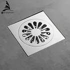 Слив 10*10 см, твердая латунь, хромированный серебристый Слив для душа, квадратная крышка, фильтр для волос с защитой от запаха, Слив для балконного пола WF-8109L