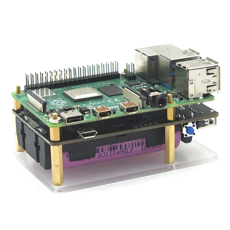 18650 UPS Pro расширенное устройство питания с двумя портами USBA для Raspberry Pi 4 B / 3B + не