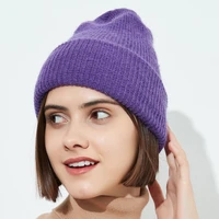 new classic autumn winter youth female solid color simple style ease match daily thick warm fashion casual knitted beanie hat