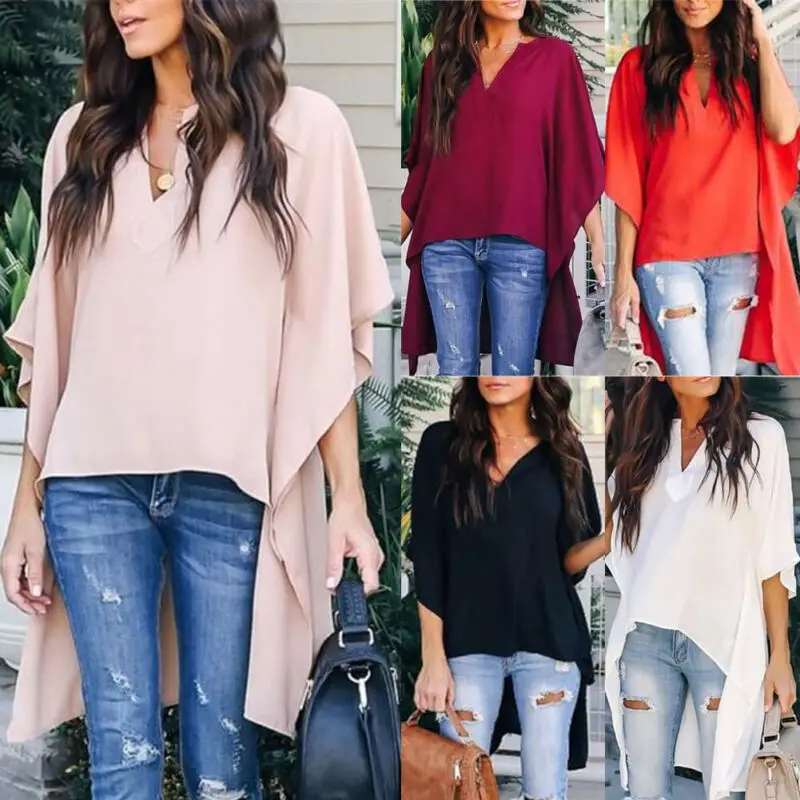 Женская футболка с коротким рукавом V-образным вырезом | одежда