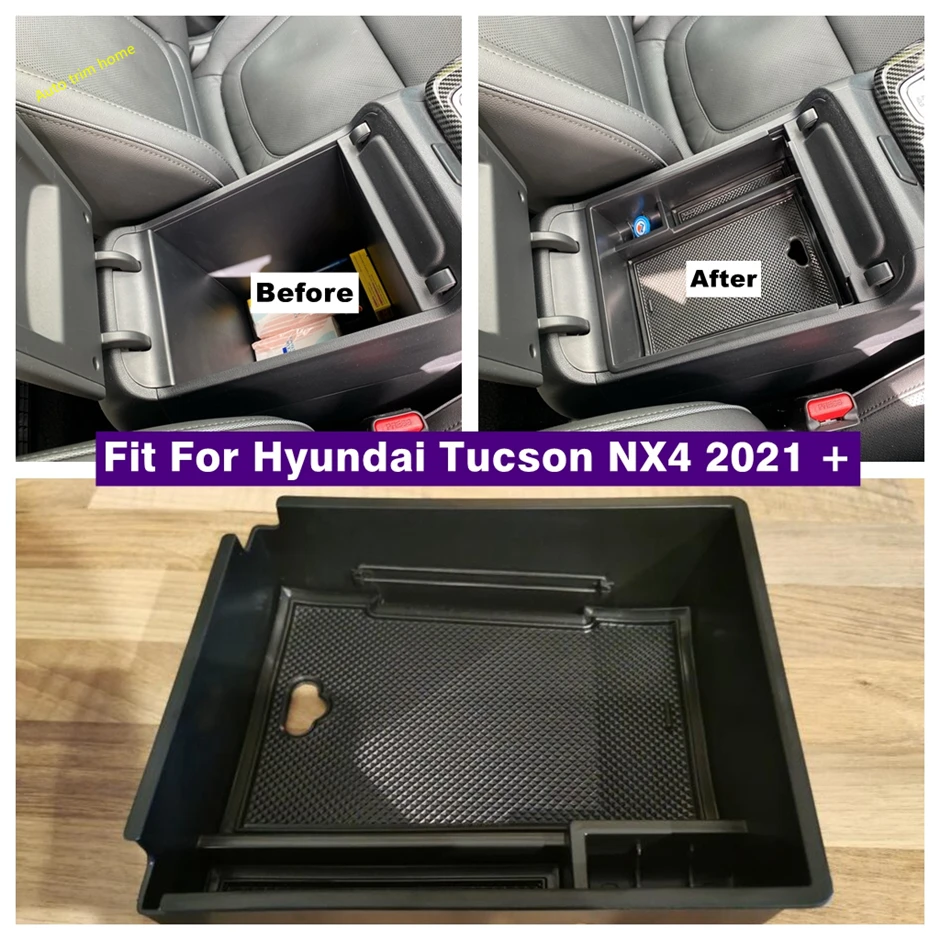 

Accessories Central Control Container Storage Box Phone Tray Accessory Kit For Hyundai Tucson NX4 Automatic Version 2021 - 2023