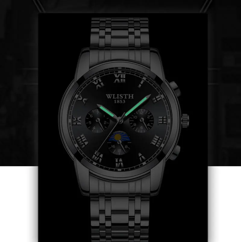 WLISTH relogio masculino мужские водонепроницаемые модные часы мужские кварцевые наручные часы люксовый бренд часы