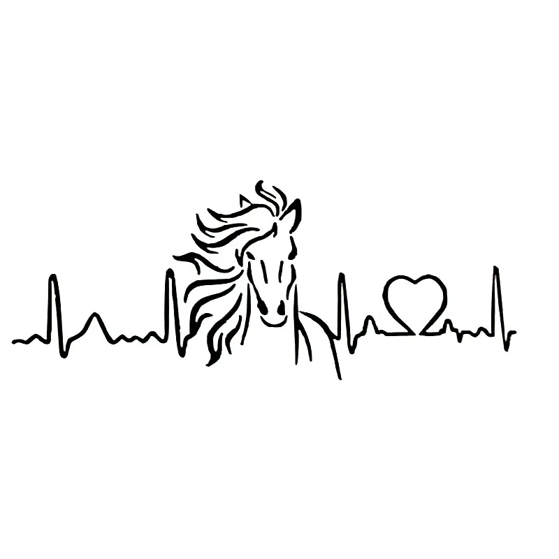 

Car Sticker Horse Heartbeat Lifeline Animal Model Decal Creative PVC Body Decoration Exterior High-quality Waterproof Stickers