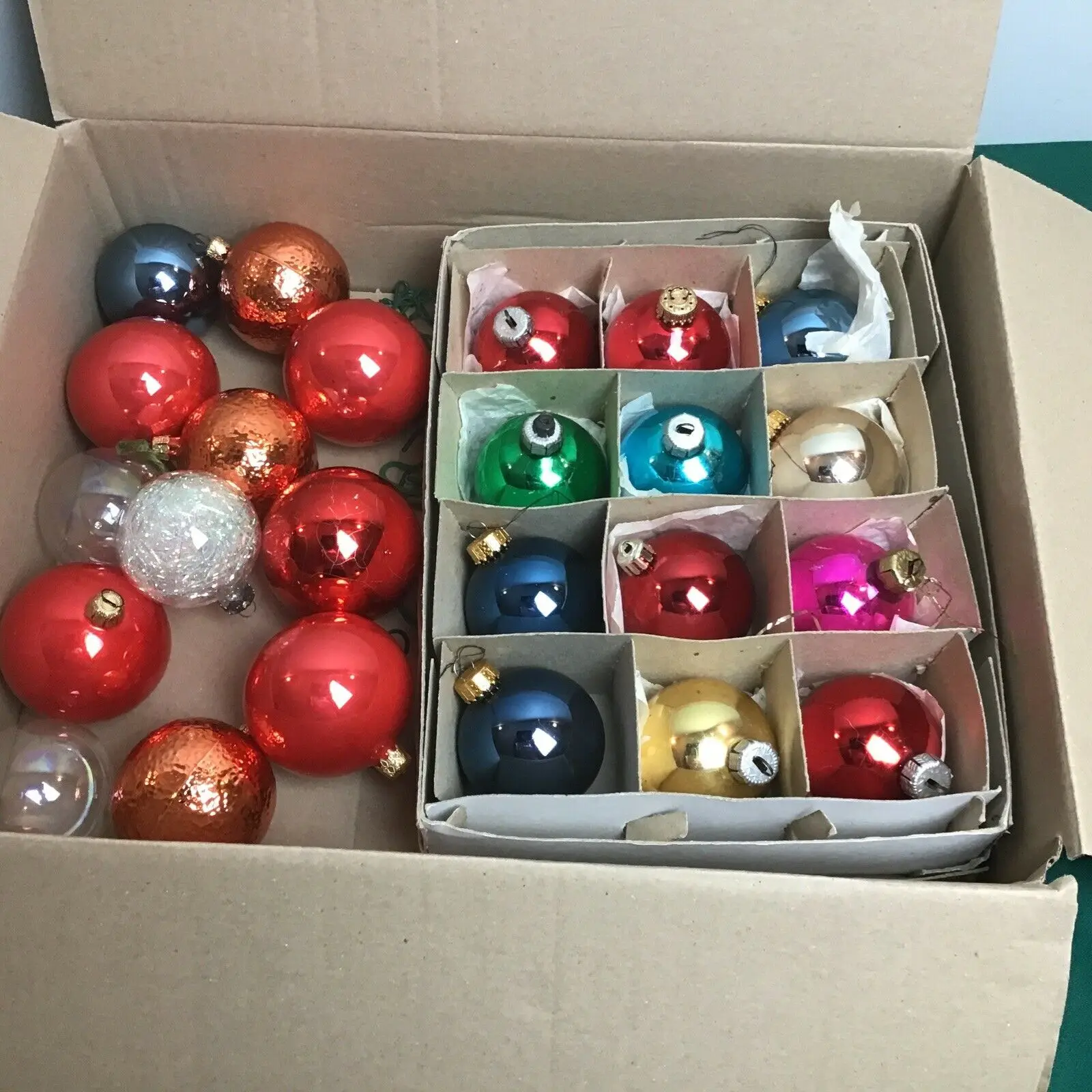 

Bundle Of Christmas Tree Baubles Decorations 'Vintage Look'- Mixed Colours