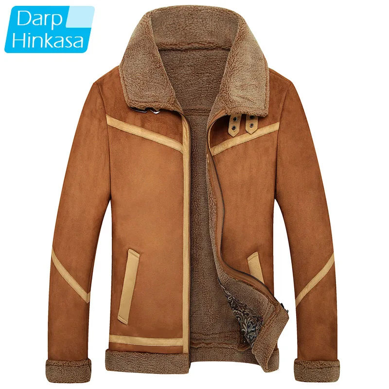 

DARPHINKASA 2020 Winter Pilot Jacket Men Air Force Pilot Men Jacket Warm Fur Collar Men Thick Fleece Jacket