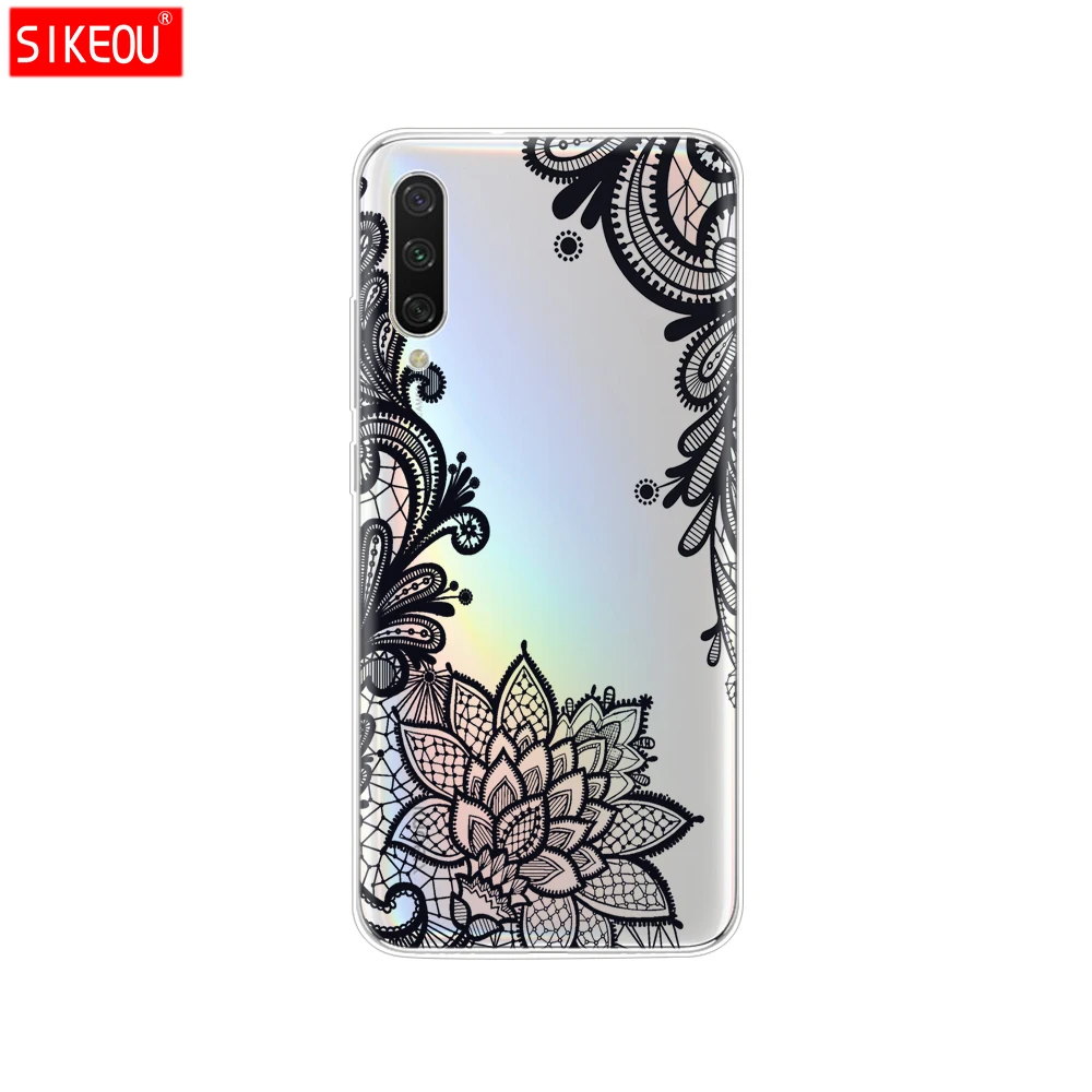 Силиконовый чехол для xiaomi mi 9 LITE прозрачный из ТПУ lite задняя крышка mi9 с цветочным