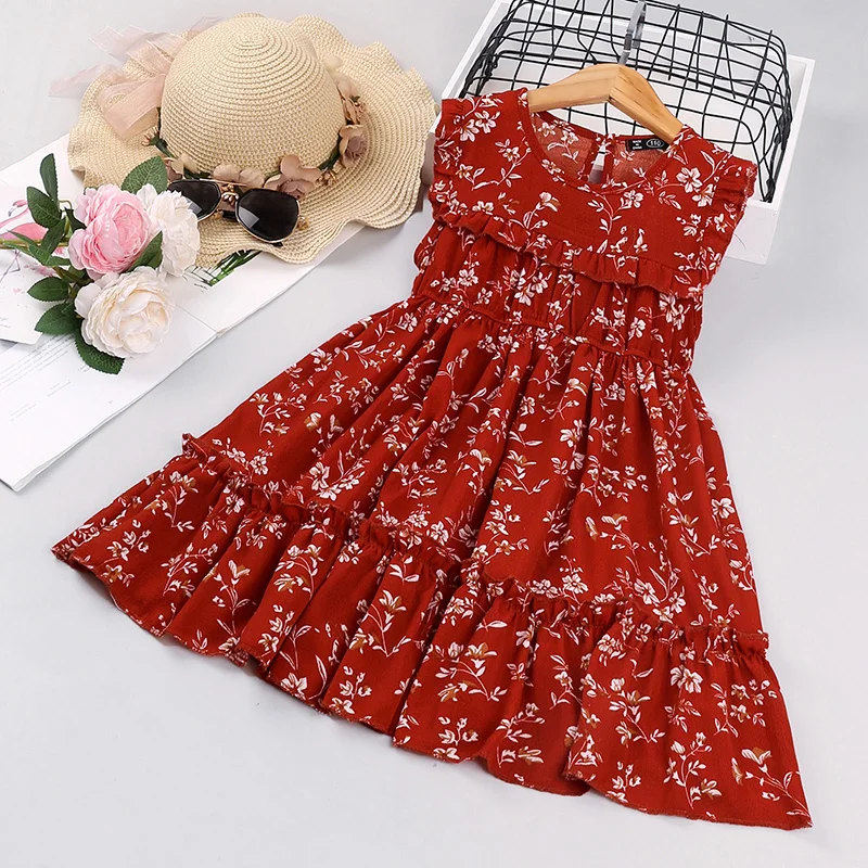 Hibobi 2021 Hot Sale Summer and Spring Toddler Girl Floral Print Dress
