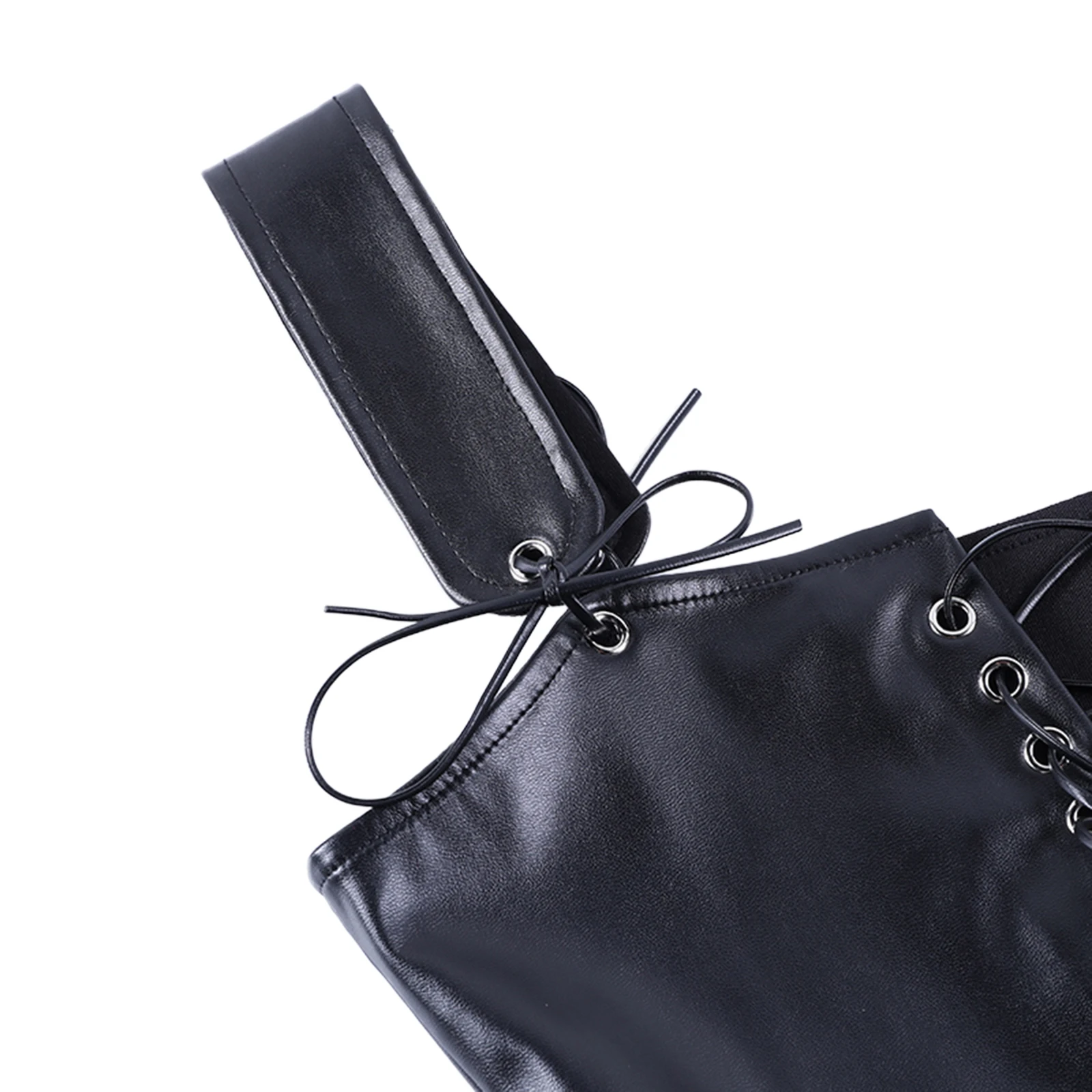 

Women PU Leather Camisole Solid Sleeveless Sling Tops Bustier Corset Top Female Bodycon Black Skinny Camis Summer Streetwear