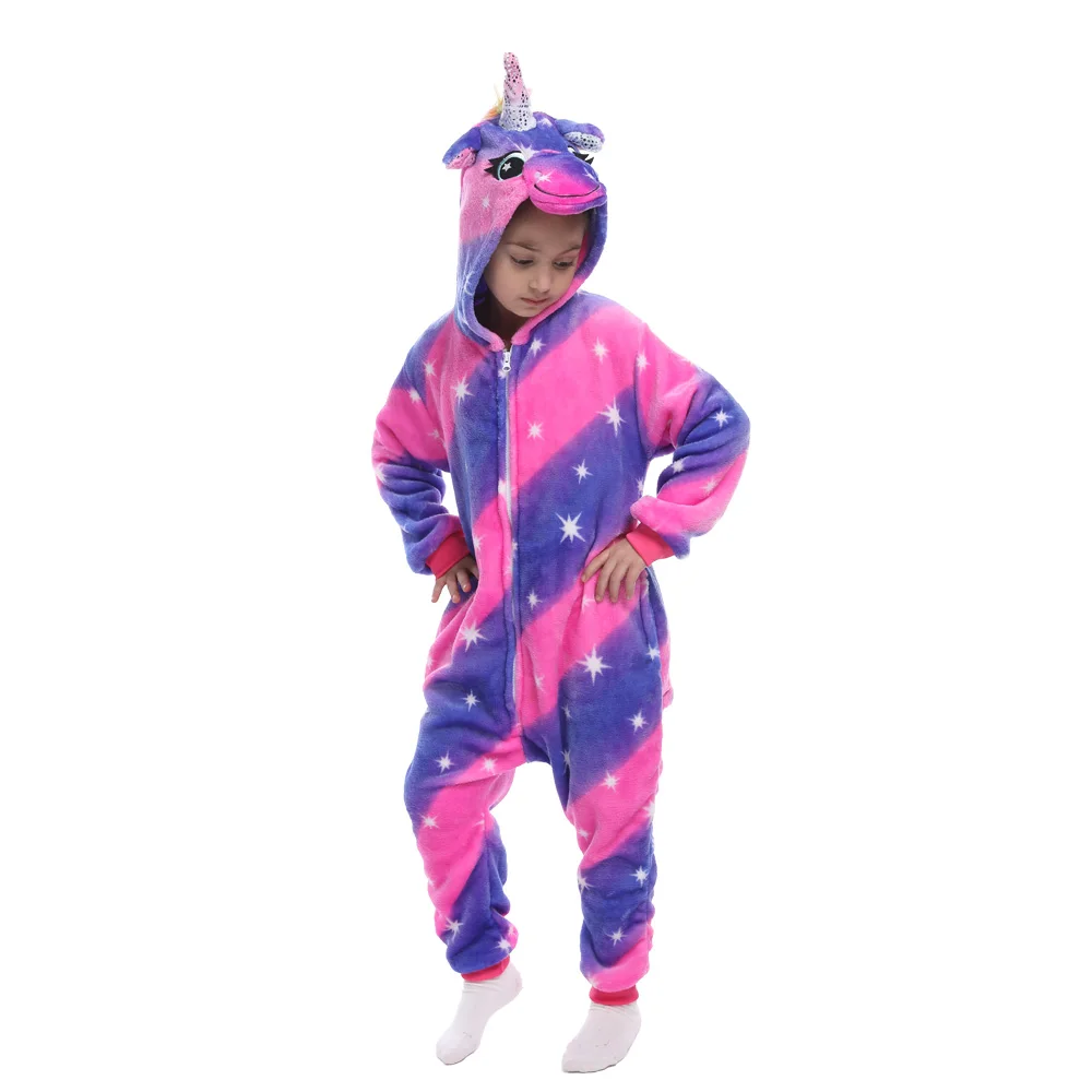 Panda Leopard Unicorn Pajamas One Piece Hooded Onesie for Kids Baby Sleepwear Homewear Children Pyjamas Kigurumi Pajama |