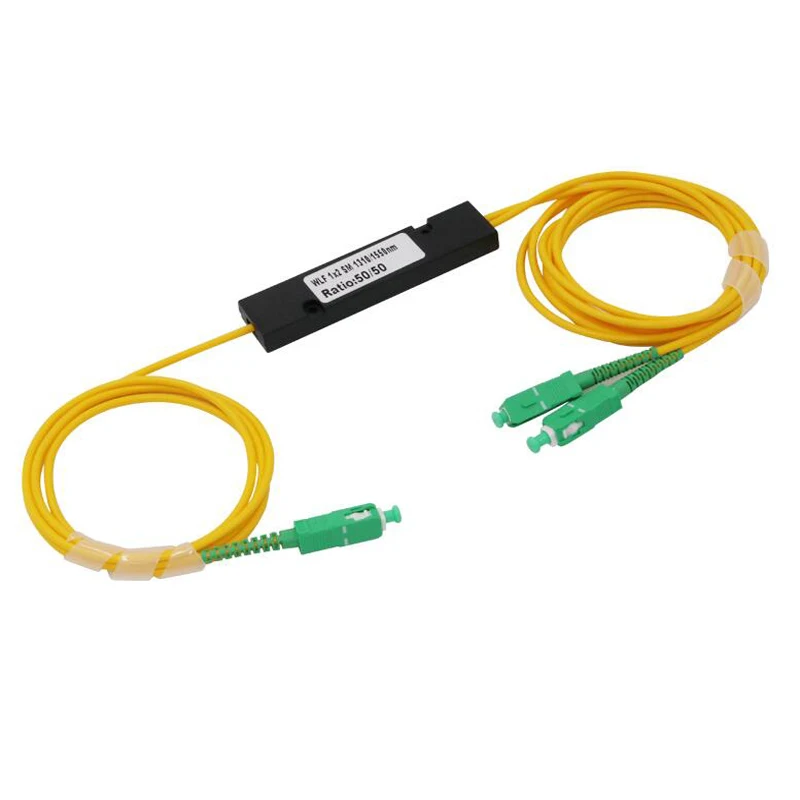 

Free Shipping 1X2 PLC Singlemode Fiber Optical splitter FTTH PLC SC/APC 1x2 PLC optical fiber splitter FBT Optical Coupler