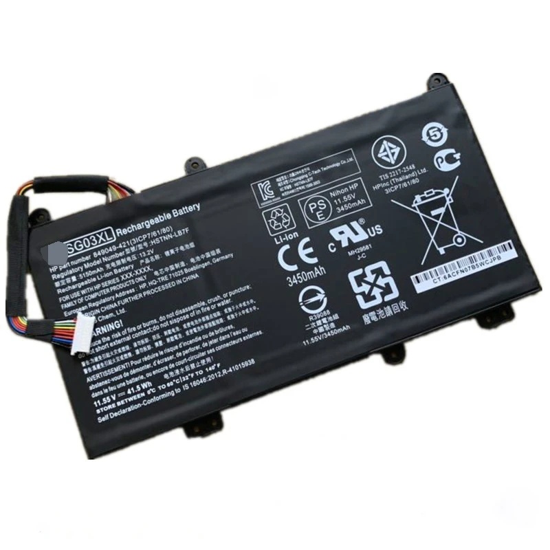 

Оригинальный аккумулятор для ноутбука SG03XL 11,55 в 61/80 Вт/ч/Вт/ч для HP