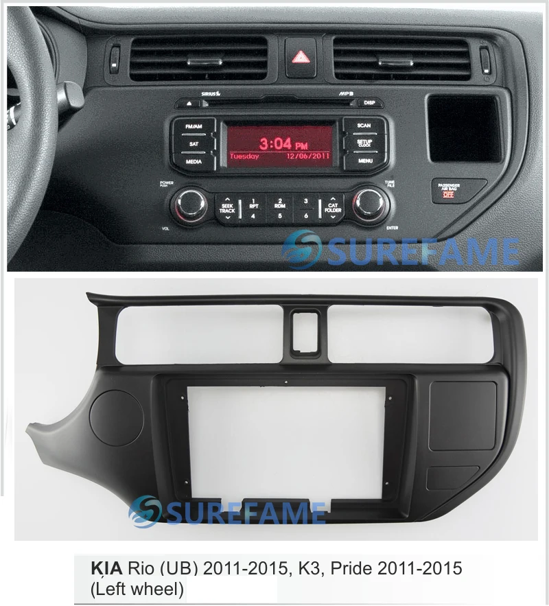 9 дюймов Автомобильная фасция Радио панель для KIA Rio (UB) K3 Pride 2011-2015 (левое колесо)