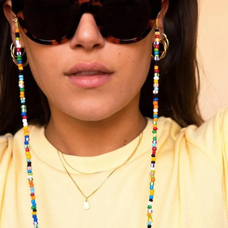 Цепочка для очков модная цепочка глаз ожерелье девушек универсальная из бисера