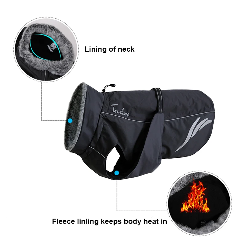 Зимнее пальто для собак Truelove уличная водонепроницаемая одежда куртка зимний
