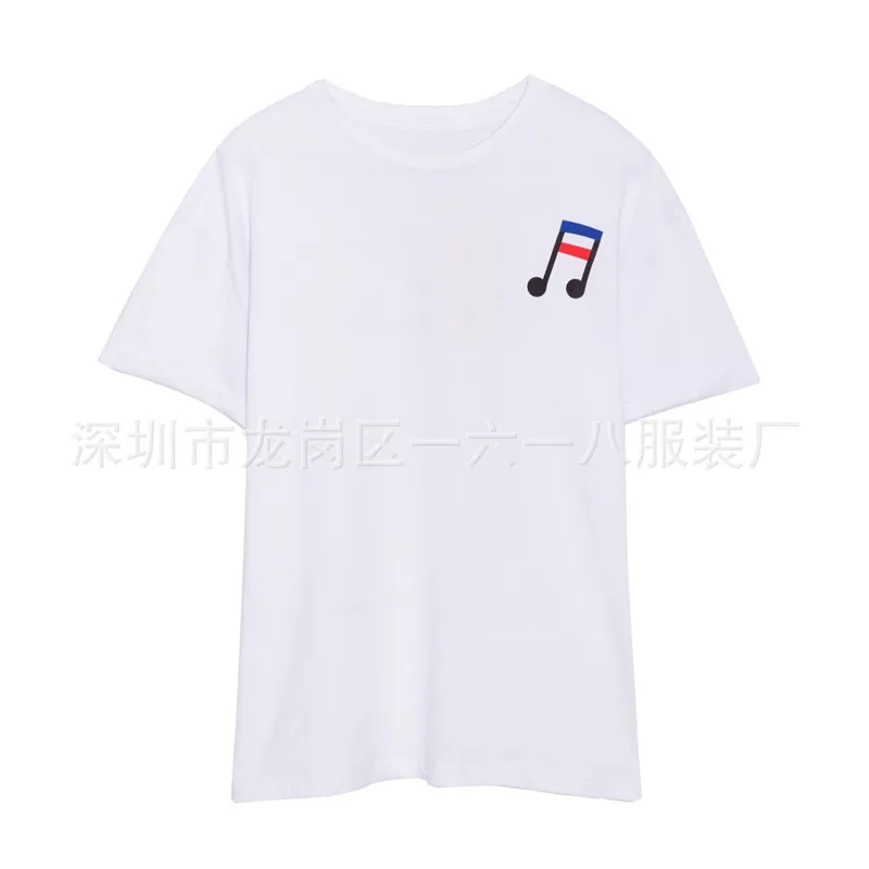 

New Women Summer White O-Neck Cotton Music Letter Print T-shirt Ladies Fashion Plus Size Tees Female Brand Casual Tops ZM168