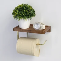 tissue rack wood brass paper towel rack toilet roll paper holder phone shelf kitchen bathroom accessories