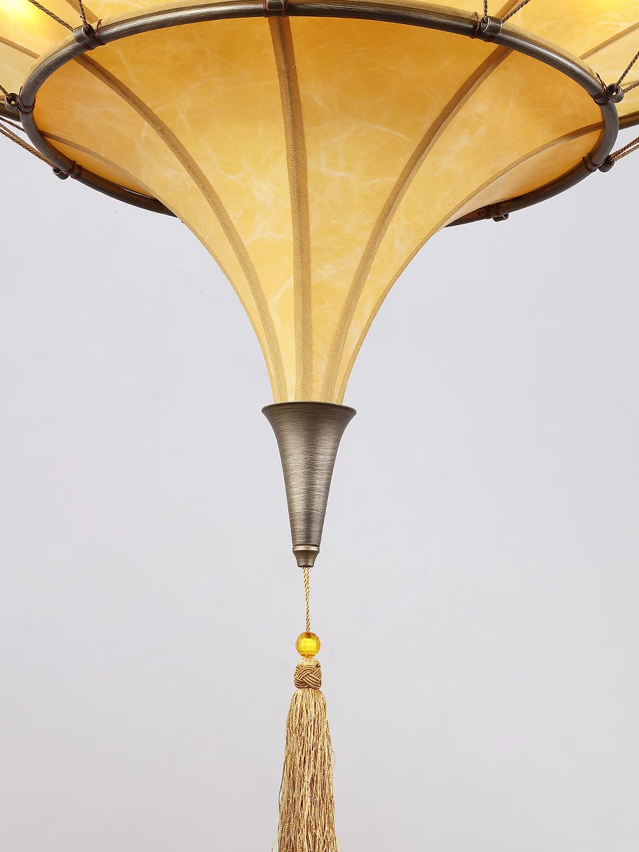

Sheepskin Chandelier Villa Lighting Southeast Asian Hotel Lobby Design New Chinese Living Room Lamps