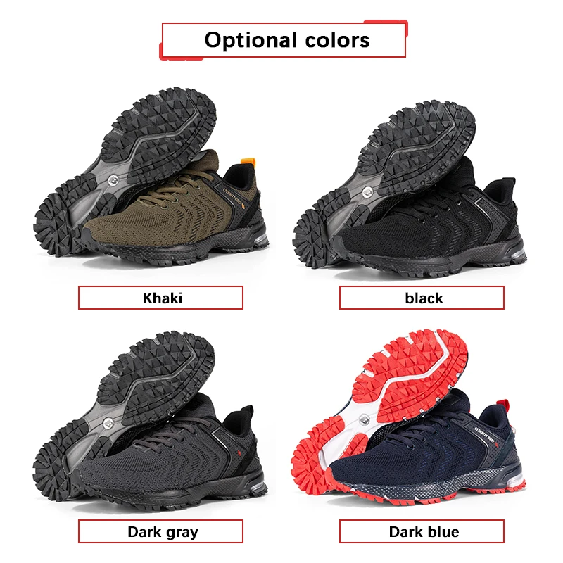 Baasploa Men Non-slip Shock Absorption Sneakers Breathable Outdoor Knit Training Sport Shoes Comfortable Casual Running Shoes