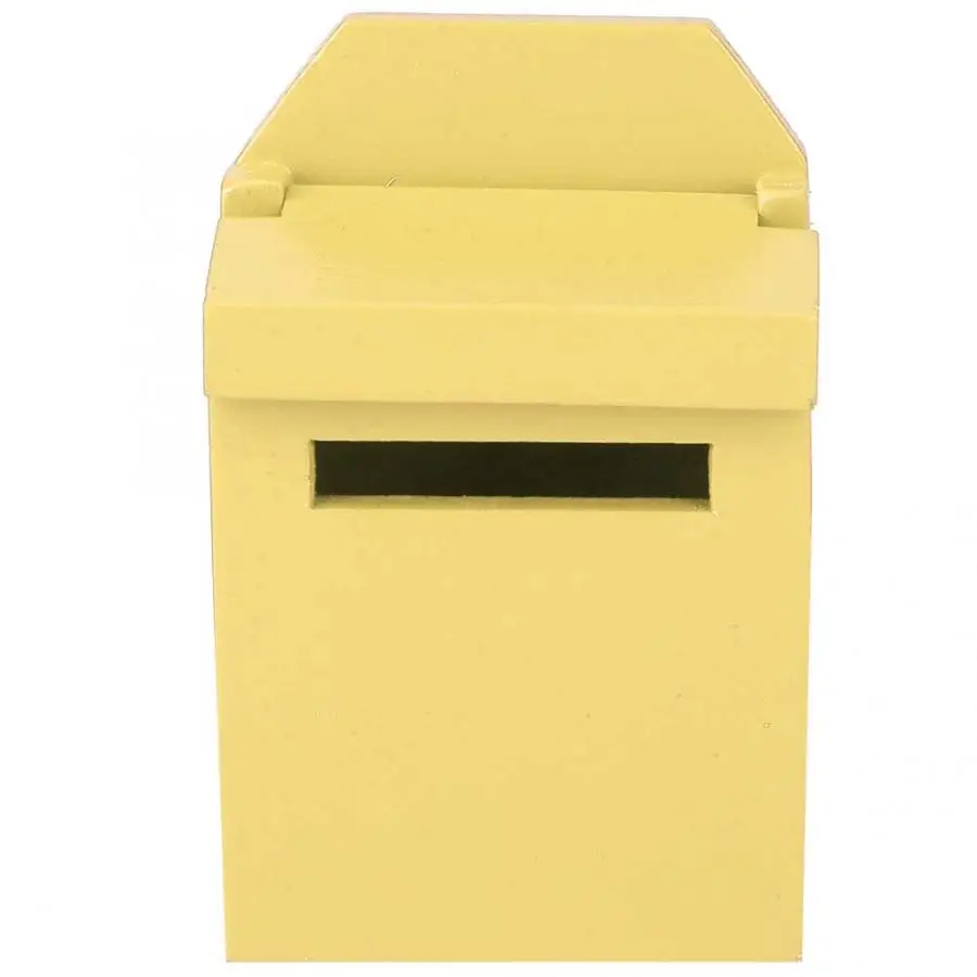 Yellow Mailbox 1:12 моделирование Кукольный дом миниатюрный деревянный кукольный домик с мебелью аксессуары игрушки деревянная дверь почтовый ящик детская комната для детская игрушка - Color: Yellow Mailbox