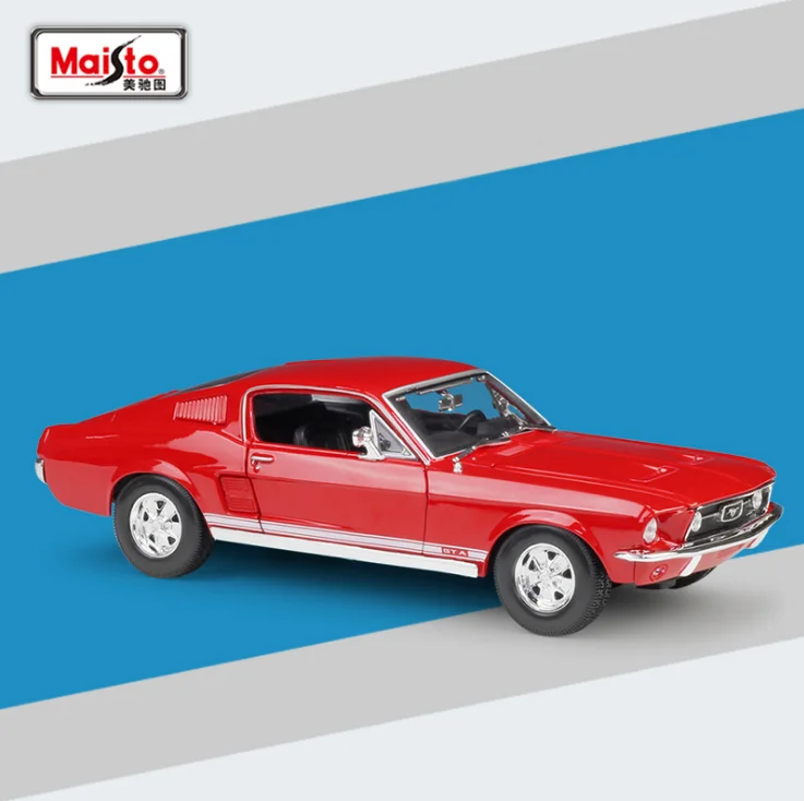 Модель автомобиля Maisto 1:18 1967 Ford Mustang GTA Fastback из сплава под давлением модель игрушка