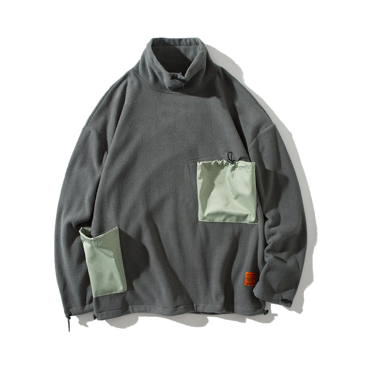 

Spring New Loose Pocket Patch High Collar Sweater Outdoor Sport Camping Cycling Training Trekking Hiking Combat Windbreaker Tops