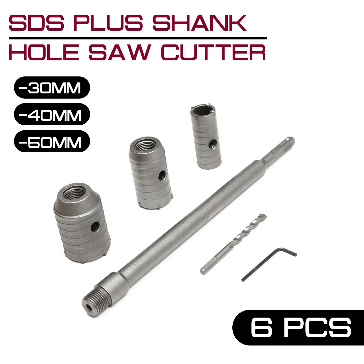 

Сверло SDS 30/40/50 мм с хвостовиком, 3 шт.